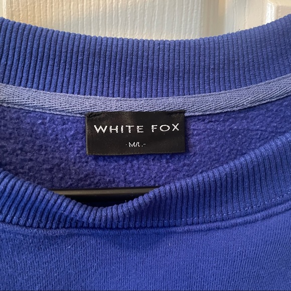 White Fox Boutique Electric Blue Smiley Face Crewneck Sweatshirt - Picture 6 of 7